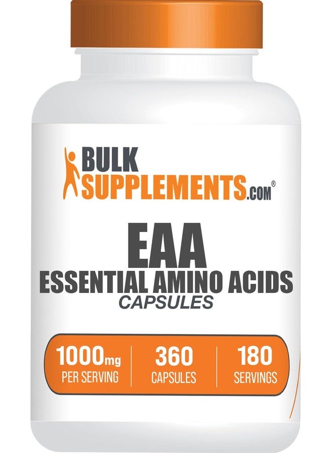 BulkSupplements.com Essential Amino Acids Capsules - EAAs Amino Acids Supplements - Gluten Free, 2 Capsules per Servings (1000mg), 360 Count (Pack of 1) - Image 1