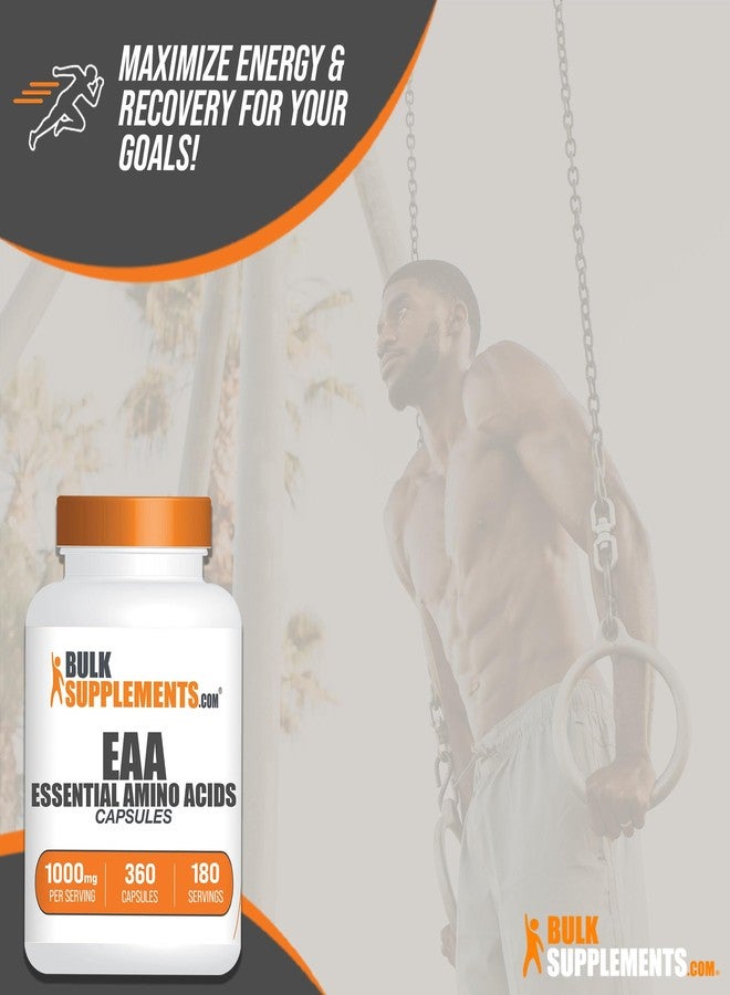 BulkSupplements.com Essential Amino Acids Capsules - EAAs Amino Acids Supplements - Gluten Free, 2 Capsules per Servings (1000mg), 360 Count (Pack of 1) - Image 4