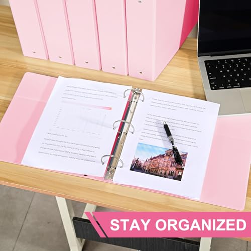 SUIN 2-Inch 3-Ring Binders with 2 Interior Pockets, Heavy Duty Clear View Presentation Binder Holds 425 Sheets Letter Size, Office School Home,6 Pack - Image 5
