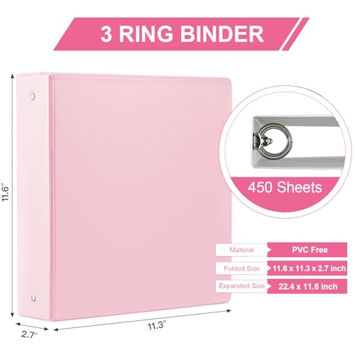 SUIN 2-Inch 3-Ring Binders with 2 Interior Pockets, Heavy Duty Clear View Presentation Binder Holds 425 Sheets Letter Size, Office School Home,6 Pack - Image 2