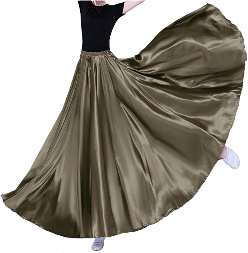 Sancan Women Long Tulle Retro Maxi Tea Ankle Length Shiny Skirt for Belly Dancing Dance Costume Cosplay Holiday Weekend Party - Image 1