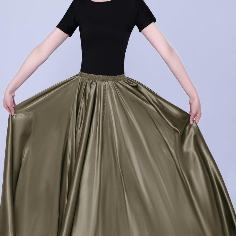 Sancan Women Long Tulle Retro Maxi Tea Ankle Length Shiny Skirt for Belly Dancing Dance Costume Cosplay Holiday Weekend Party - Image 3