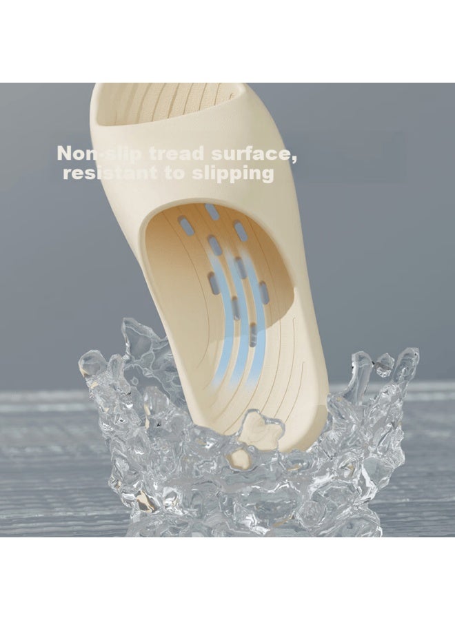 utune Youdiao Bathroom Slippers Quick-dry Leak-resistant Non-slip Home Shower Slippers For Women And Men Summer Cream White Size 37-38 - Image 2