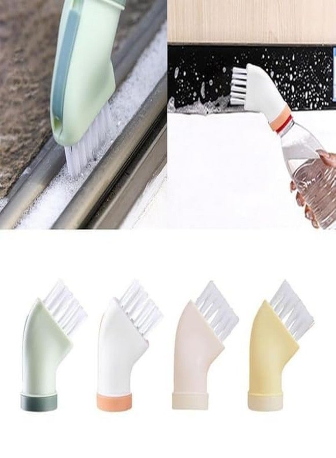 Menrexa Multi Small Cleaning Brush Tool for Crevice, Grout Cleaner Can Connect to Mineral Water Bottles, 2-in-1 Cleaning Brushes for Small Spaces, Wall Tile, Window Frame - Image 1