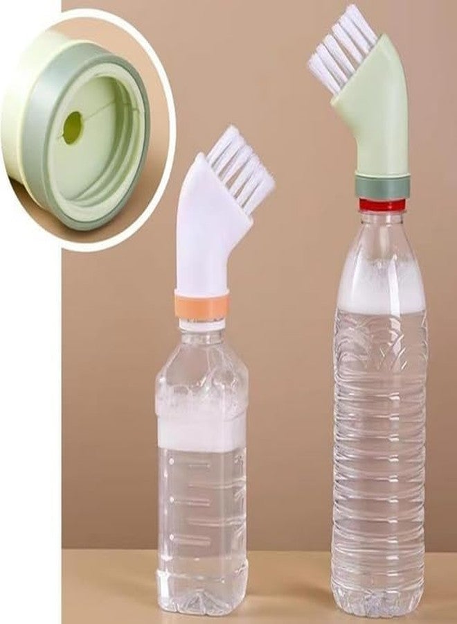 Menrexa Multi Small Cleaning Brush Tool for Crevice, Grout Cleaner Can Connect to Mineral Water Bottles, 2-in-1 Cleaning Brushes for Small Spaces, Wall Tile, Window Frame - Image 3