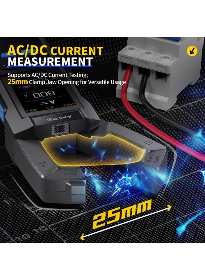 FNIRSI DMC-100 Digital Clamp Meter Multimeter – 2.0” Full-Color TFT Display, AC/DC Current & Voltage Measurement, Smart Curve Recording, Rechargeable Battery, Non-Contact NCV Tester - Image 3