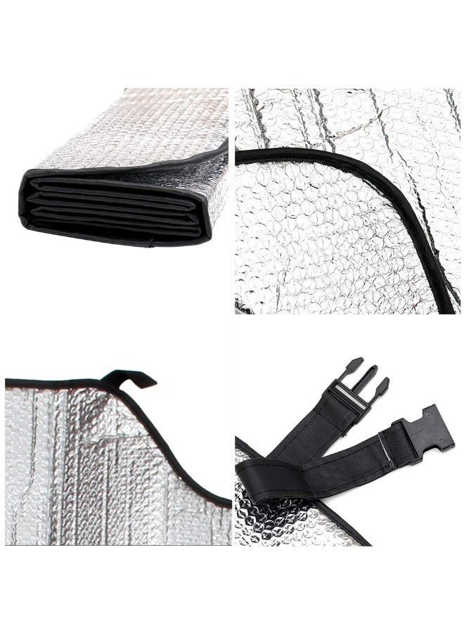 Windshield Sun Shade for Car Silver Thicken 5-Layer UV Reflector Auto Front Window Sunshade Visor Shield Cover and Keep Your Vehicle Cool(57" × 27.5") - Image 3