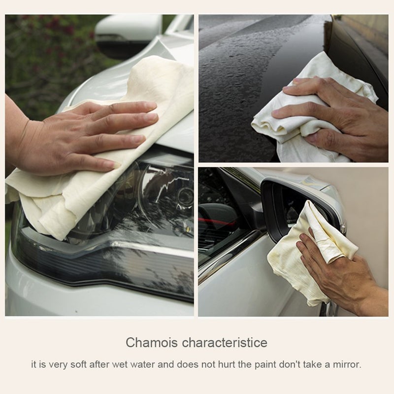 River Lake (2 Pack)-Natural Chamois Drying Cloth Car Drying Towel, Leather Chamois Cloth Shammy Drying Towel Dryer for Car Wash Care Super Absorbent Fast Chamois Car Wash Cloth(L:24" x35'' 2-Pack) - Image 4