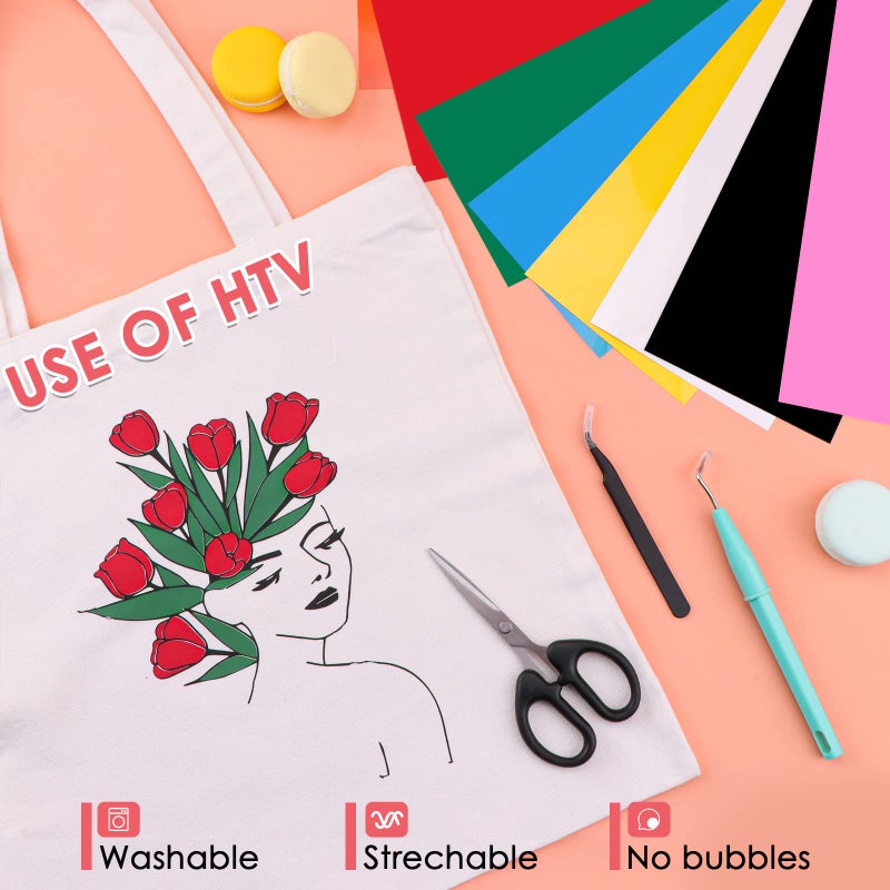 HTVRONT Accessories Bundle for Cricut Joy and Supplies Include Weeding Tools, Heat Transfer, Adhensive Vinyl Sheets for Starter Kit-38PCS - Image 2