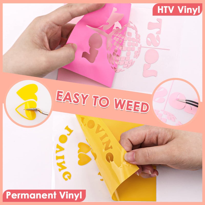 HTVRONT Accessories Bundle for Cricut Joy and Supplies Include Weeding Tools, Heat Transfer, Adhensive Vinyl Sheets for Starter Kit-38PCS - Image 4