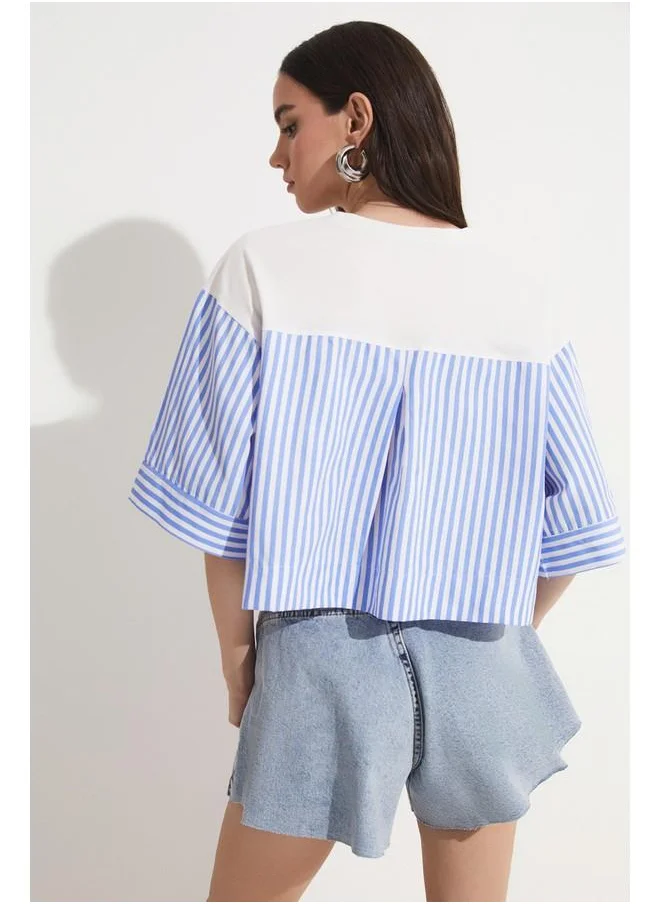 JUNE June Stone Jean Short Blue