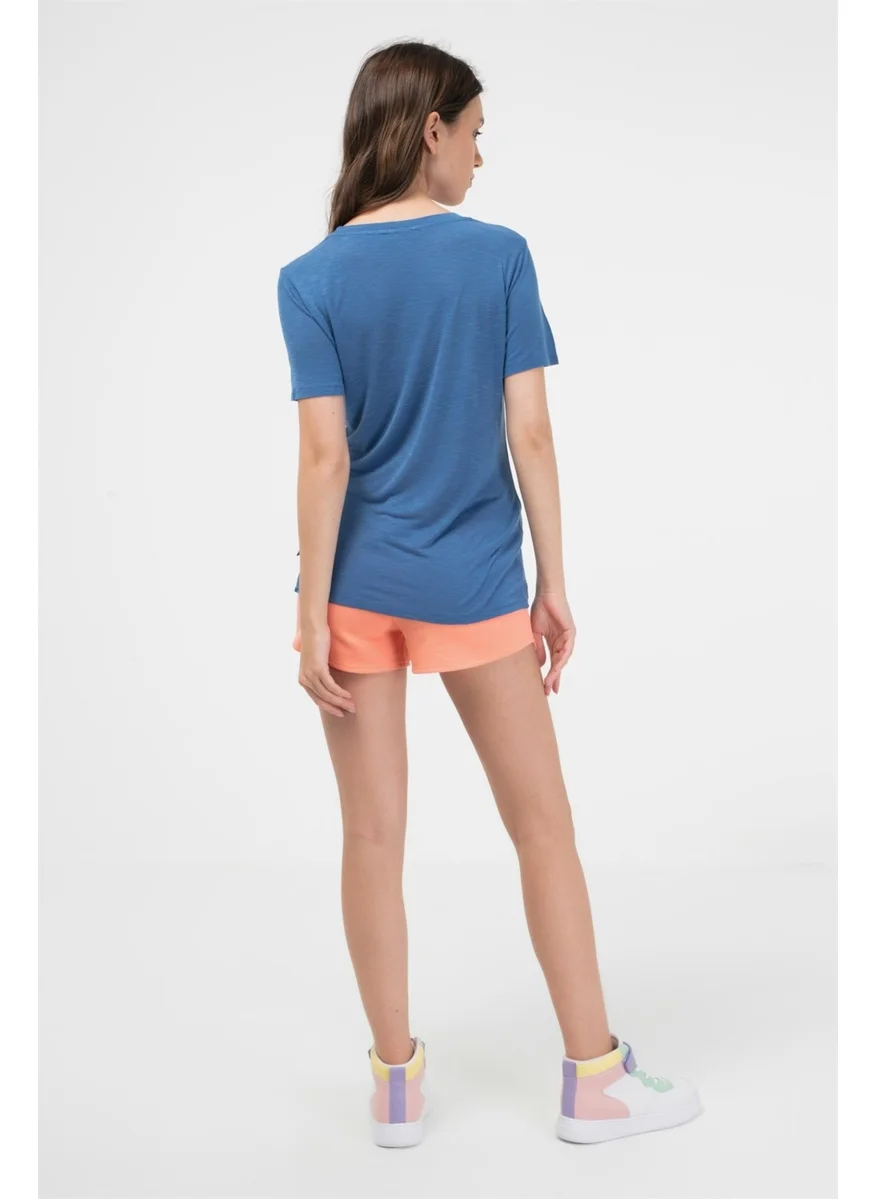 بي ار زد كولكشن Flamed Viscose Women's Short Sleeve T-Shirt