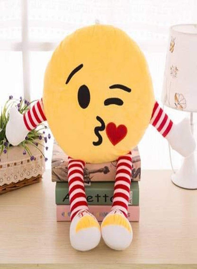 HUG 'n' FEEL SOFT TOYS Lovey DOVEY Softness Long Soft Lovable hugable Cute Giant Life Size Emoji Plush & Stuffed Toys (Emoji Pillow, Kissing Emoji)