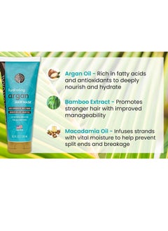 Argan Arganatural Hair Mask with Argan Oil, 8.5 FL OZ, Bamboo Extract and Coconut Oil, Paraben Free, Intense Hydration for Damaged Hair  - Image 3
