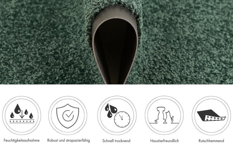 ANDIAMO Verdi Doormat - Non-Slip Dirt Trapper Mat Indoor for Entrance Area - Ideal as a Door Mat or Doormat for the Front Door 80 x 120 cm in Dark Green - Image 4