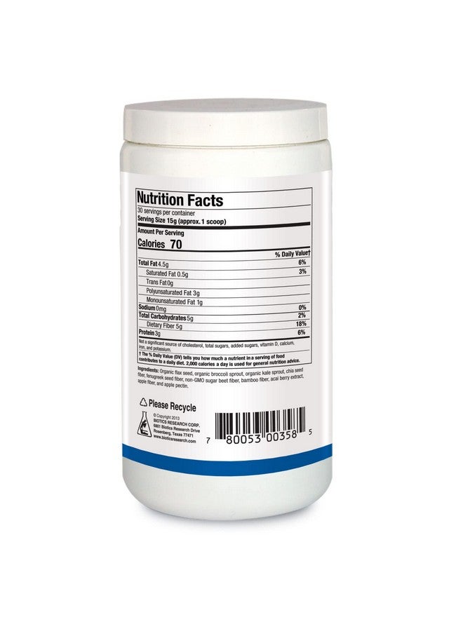 بيوتيكس ريسيرش Biotics Research BioFiber Complete - 10 ألياف غذائية كاملة (عضوية وغير معدلة وراثيًا)، 5 جرام من الألياف لكل وجبة، مسحوق سهل الخلط، دعم الأمعاء البريبايوتيك 15.9 أونصة - Image 3
