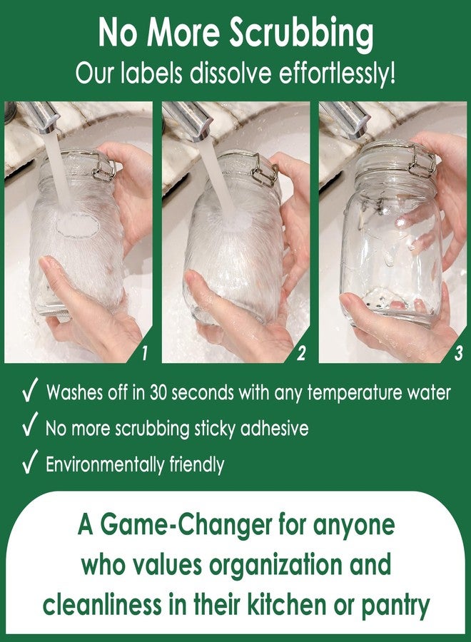 DGBDPACK Dissolvable Canning Labels for Mason Jars, 1 x 2⅛ inch Food Labels, 8 Designs Canning Jar Stickers Removable with Water (1'' x 2⅛'', 200, Count) - Image 3