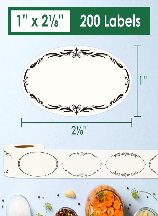 DGBDPACK Dissolvable Canning Labels for Mason Jars, 1 x 2⅛ inch Food Labels, 8 Designs Canning Jar Stickers Removable with Water (1'' x 2⅛'', 200, Count) - Image 2