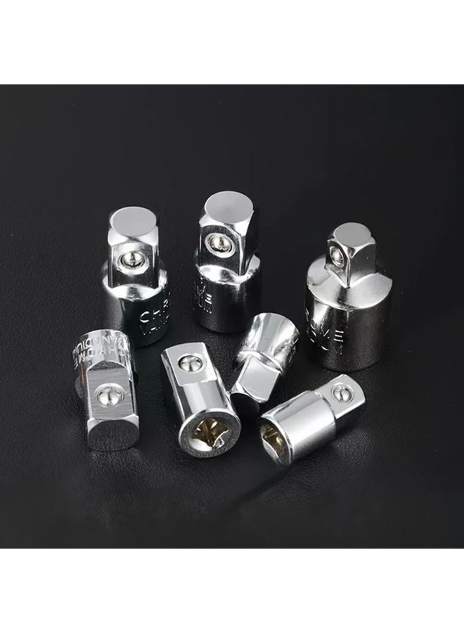 6pcs 1 4 3 8 1 2 Chrome Vanadium Steel Ratchet Wrench Socket Extension Bar Conversion Tool Kit - Image 1