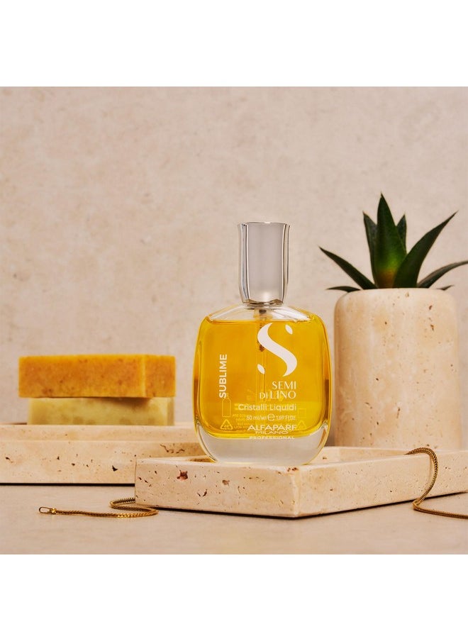ALFAPARF MILANO Alfaparf Milano Semi di Lino Sublime Cristalli Liquidi Hair Oil Serum with Thermal Protection - Anti Frizz Hair Serum & Smoothing Heat Protectant Spray with Vitamin E for Frizzy Hair (1.69 oz / 50 ml)  - Image 3