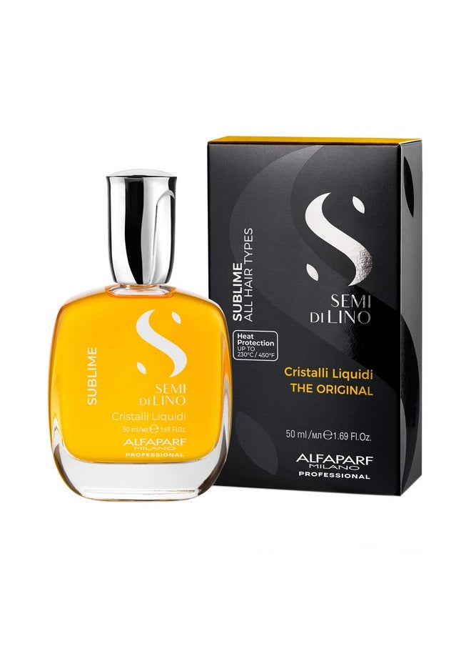 ALFAPARF MILANO Alfaparf Milano Semi di Lino Sublime Cristalli Liquidi Hair Oil Serum with Thermal Protection - Anti Frizz Hair Serum & Smoothing Heat Protectant Spray with Vitamin E for Frizzy Hair (1.69 oz / 50 ml)  - Image 2