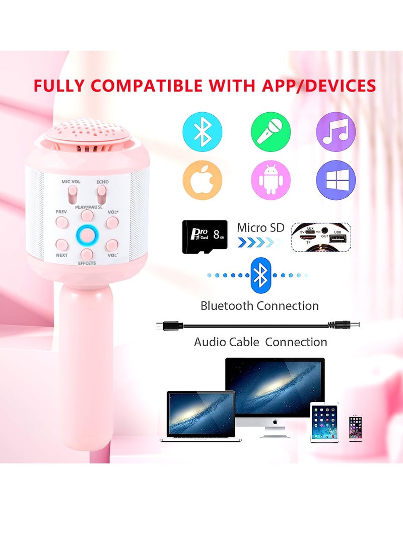 Karaoke Microphone Handheld Bluetooth Wireless Karaoke Microphones for Adults Kids Portable Singing Speaker Mic, for Kids Adults Party Support Android iOS Device - Image 3