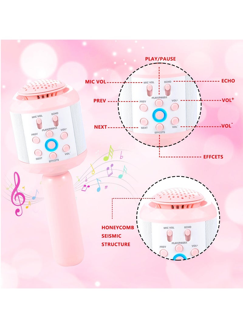 Karaoke Microphone Handheld Bluetooth Wireless Karaoke Microphones for Adults Kids Portable Singing Speaker Mic, for Kids Adults Party Support Android iOS Device - Image 2