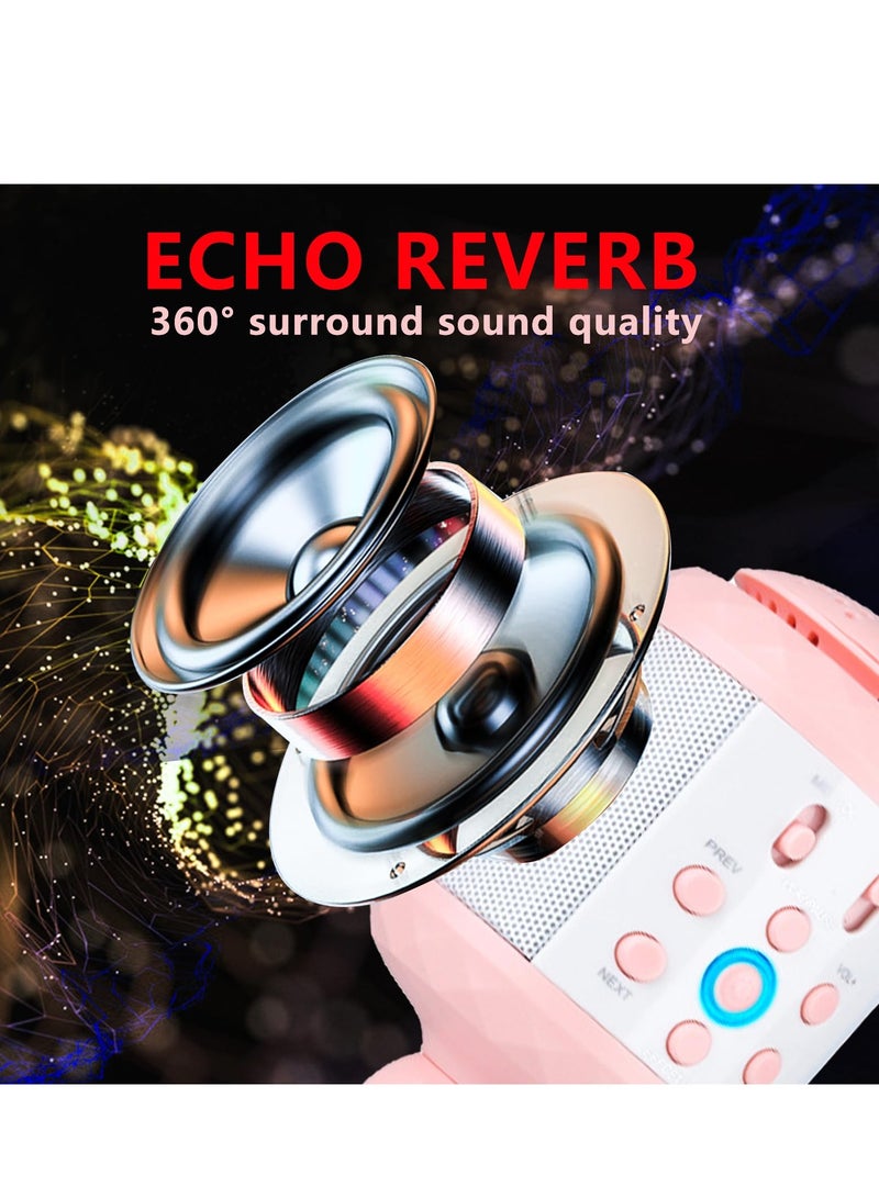 Karaoke Microphone Handheld Bluetooth Wireless Karaoke Microphones for Adults Kids Portable Singing Speaker Mic, for Kids Adults Party Support Android iOS Device - Image 4