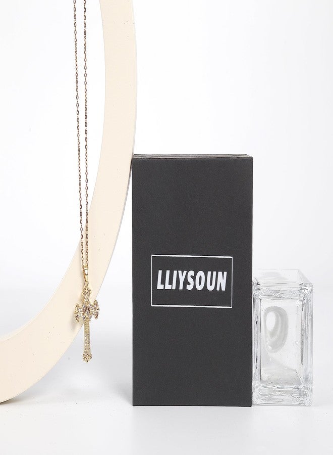 LLIYSOUN Cross Pendant Necklace for Women Jewelry Gold Cross Necklaces for Women Cross Necklace Minimalist Trendy Jewelry Valentines Day, Cubic Zirconia, Cubic Zirconia - Image 4