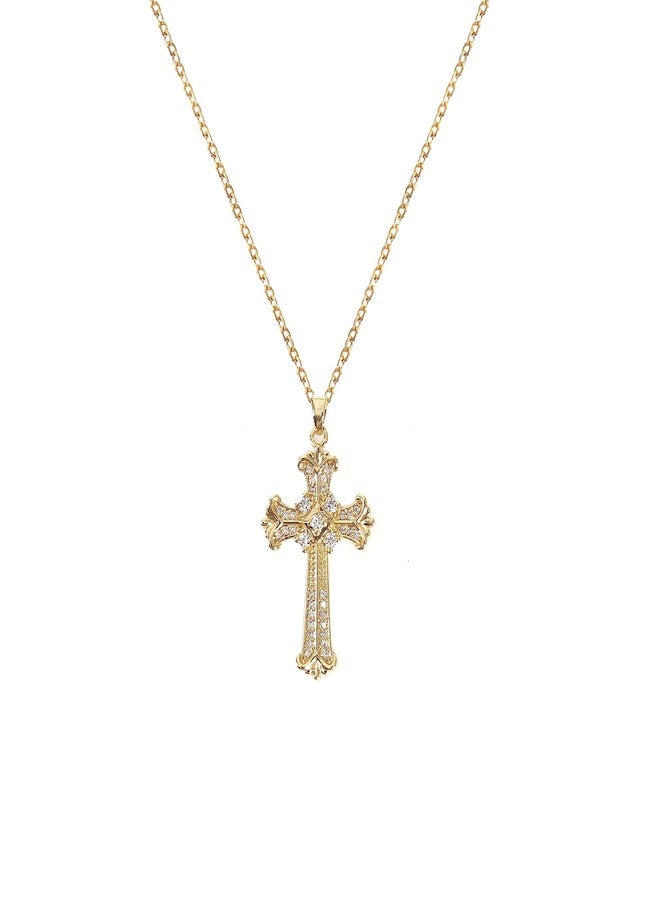 LLIYSOUN Cross Pendant Necklace for Women Jewelry Gold Cross Necklaces for Women Cross Necklace Minimalist Trendy Jewelry Valentines Day, Cubic Zirconia, Cubic Zirconia - Image 1