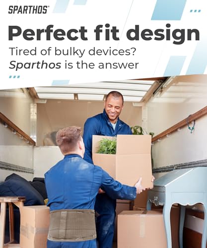 Sparthos Back Support Belt - Relief from Back Pain, Sciatica, Herniated Disc - Lower Backbrace With Lumbar Pad For Home & Lifting At Work - For Men & Women - Fits 52–59″ Waist (X-Large, Check Sizing) - Image 5