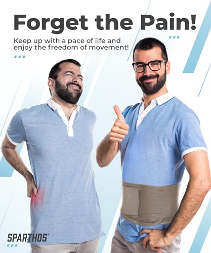 Sparthos Back Support Belt - Relief from Back Pain, Sciatica, Herniated Disc - Lower Backbrace With Lumbar Pad For Home & Lifting At Work - For Men & Women - Fits 52–59″ Waist (X-Large, Check Sizing) - Image 2