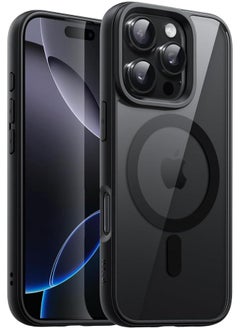 Magnetic Case For Iphone 16 Pro 6.3 Inch Compatible With Magsafe Shockproof Phone Bumper Cover Solid Color Matte Tpu Frame Anti Scratch Clear Back Black