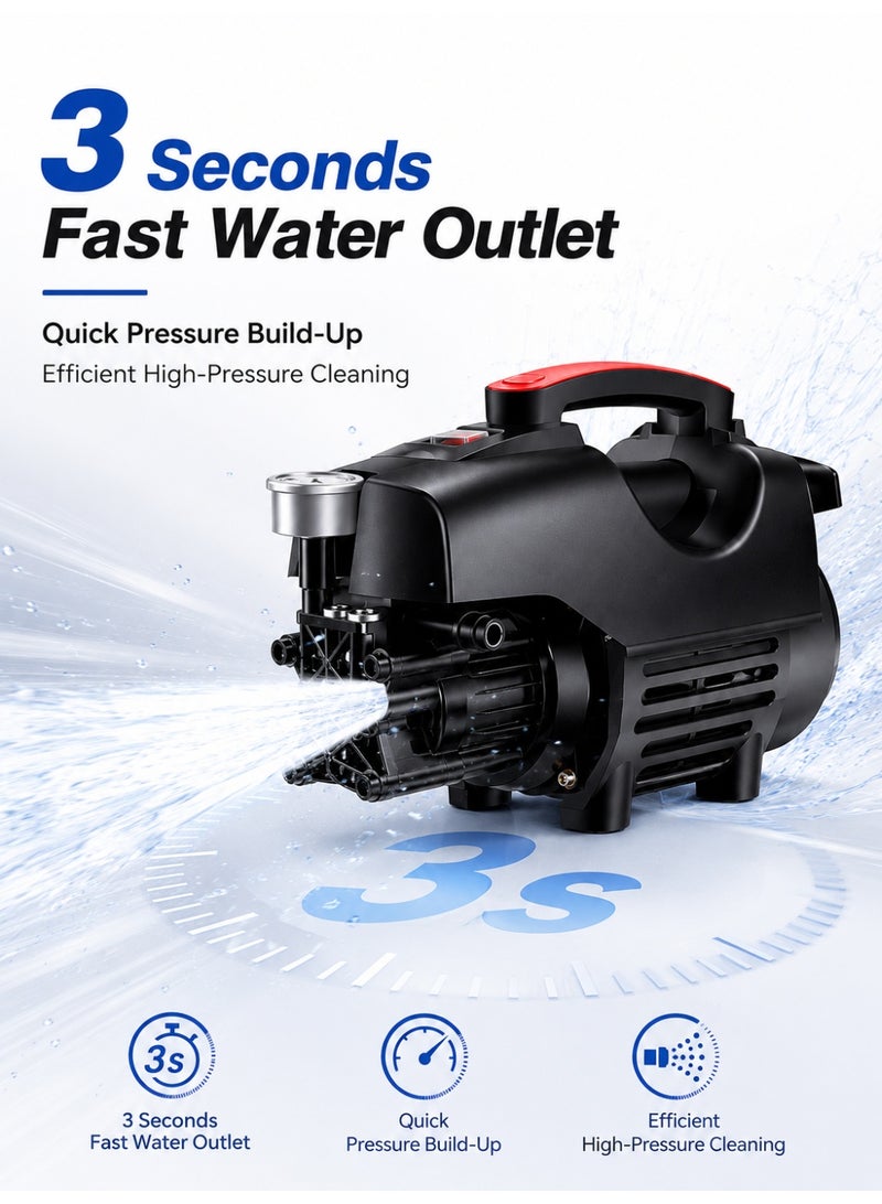 RUIYADA Electric Pressure Washer 3500 Psi Pressure Washers, Car Washer Pressure Pump,Detachable Water Gun, Electric Pressure Washers for Cleaning Cars, Fences, Pool - Image 3