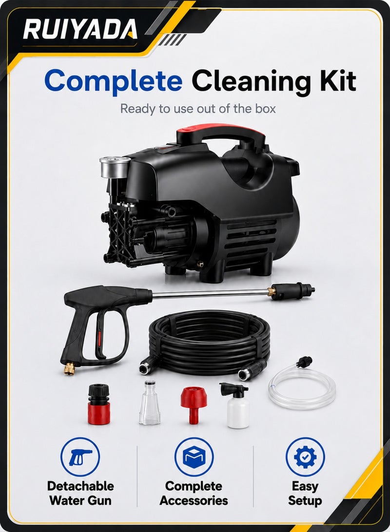 RUIYADA Electric Pressure Washer 3500 Psi Pressure Washers, Car Washer Pressure Pump,Detachable Water Gun, Electric Pressure Washers for Cleaning Cars, Fences, Pool - Image 1
