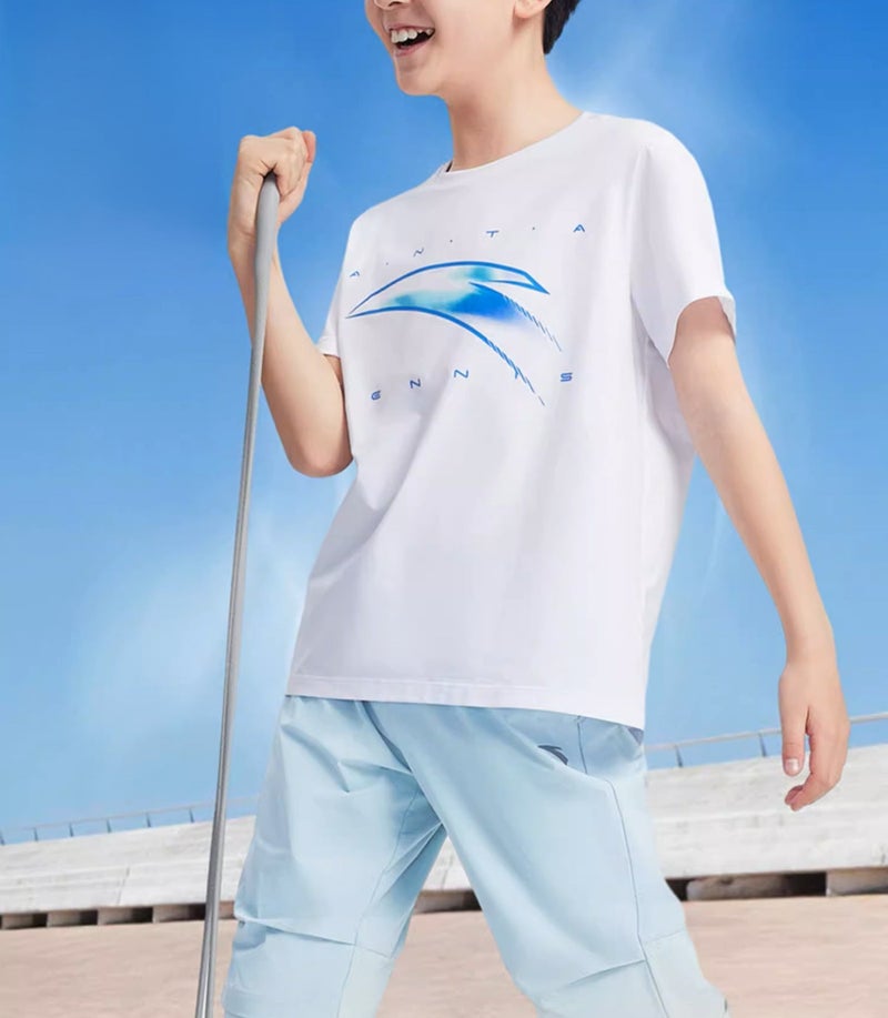 ANTA Kids Micro-Texture Running Tee – Quick-Dry Lightweight Sports T-Shirt - Image 1