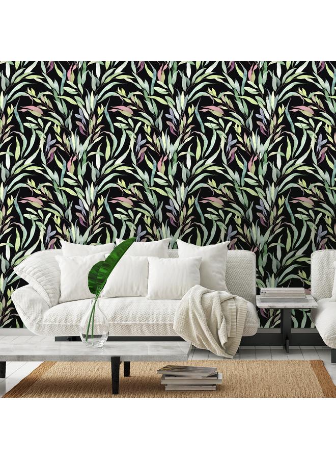 Bluejw Color Leaf Self-adhesive Wallpaper Waterproof Anti-fouling Temporary Wallpaper Dormitory Renovation Frosted Touch Background Wall Mural - Image 3