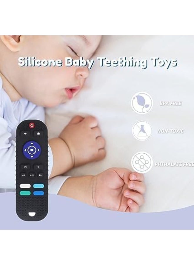 Cazadora Silicone Baby Teething Toys for Infants 6–12 Months, Remote Control Shape Teether for Soothing Teething Pain & Early Learning, BPA-Free Soft Silicone Chew Toy, Safe for Sensitive Gums, Compact & Lightweight Sensory Toy for Babies, Promotes Fine Motor Skills, Gentle Gum Relief, Easy-to-Clean Educational Toy, Non-Toxic Flexible Design for Infants’ Development, Perfect for Grasping & Chewing, Encourages Curiosity and Exploration, Durable Silicone Material, Ideal Baby Shower Gift, Hygienic, Portable, and Safe for Everyday Use, Designed to Calm Teething Discomfort While Enhancing Cognitive Growth - Image 3