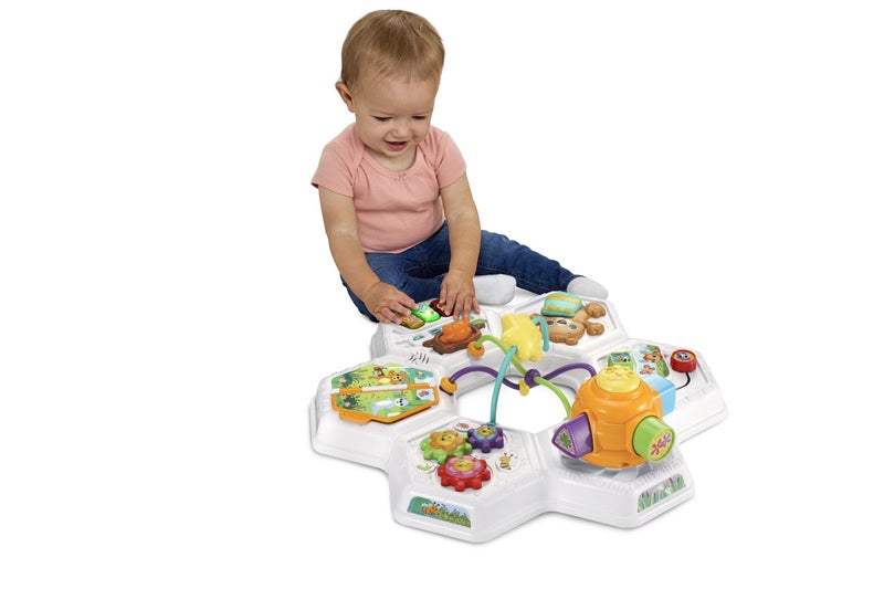 VTech Busy Bee 2-in-1 Activity Table with Music, Shape Sorter & Learning Zones for Babies & Toddlers - Image 3