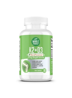 Whole Nature K2 D3 Vitamin Supplement With Bioperine Vegan Calcium Supplements With Vitamins K And D Advanced D3K2 Vit 5000 Iu 60 Vegan D3 Plus K2 Mk7 Complex Nutritional Capsules For Heart & Bone Health (1  - Image 2