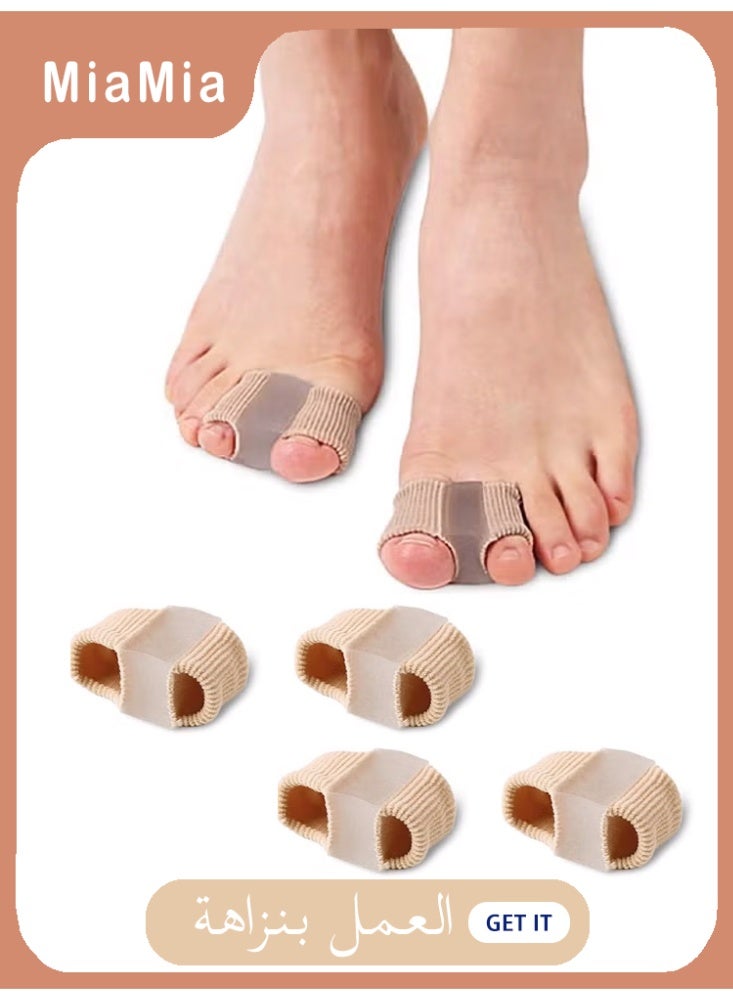 Miamia 4pcs Bunion Toe Separators for Overlapping Toes Women Men, Gel Toe Spacers Bunion Corrector with 4 Loops for feet, Hammer Toe Straightener  - Image 1