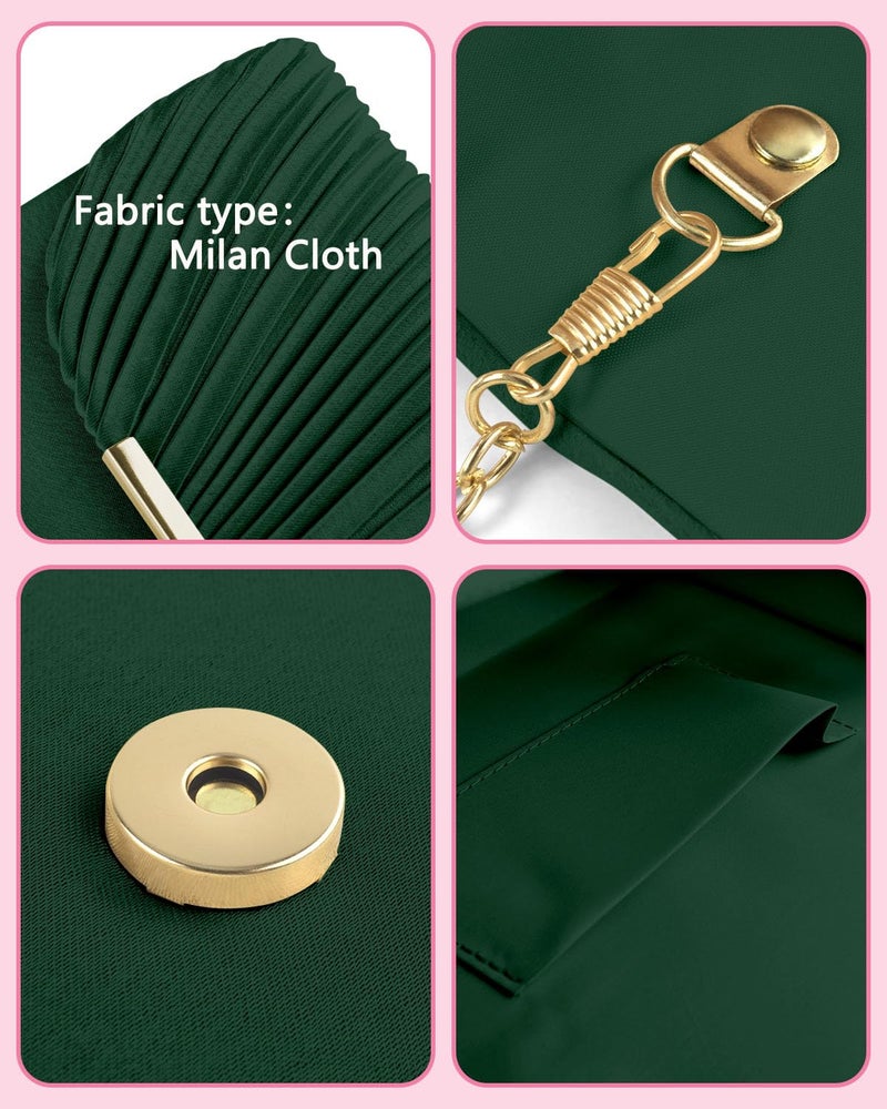 TINDTOP Clutch Purses for Women Evening Handbags for Formal Wedding Party Cocktail Prom Crossbody Shoulder Envelope Bag (A-Green) - Image 5