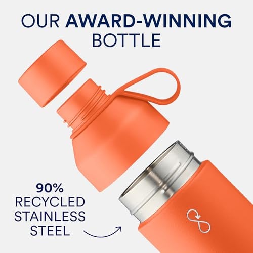 Ocean Bottle Big 34 oz | Stainless Steel Water Bottle | Reusable & Sustainable | Keeps Drinks Cold & Hot | Eco Friendly Gift (Sun Orange) - Image 2