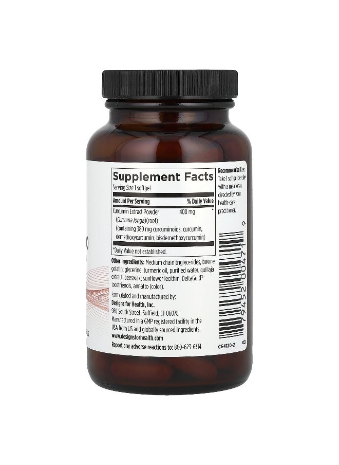 designs for health - Designs For Health, Curcum-Evail® 400, 400 mg, 120 Softgels - Image 1
