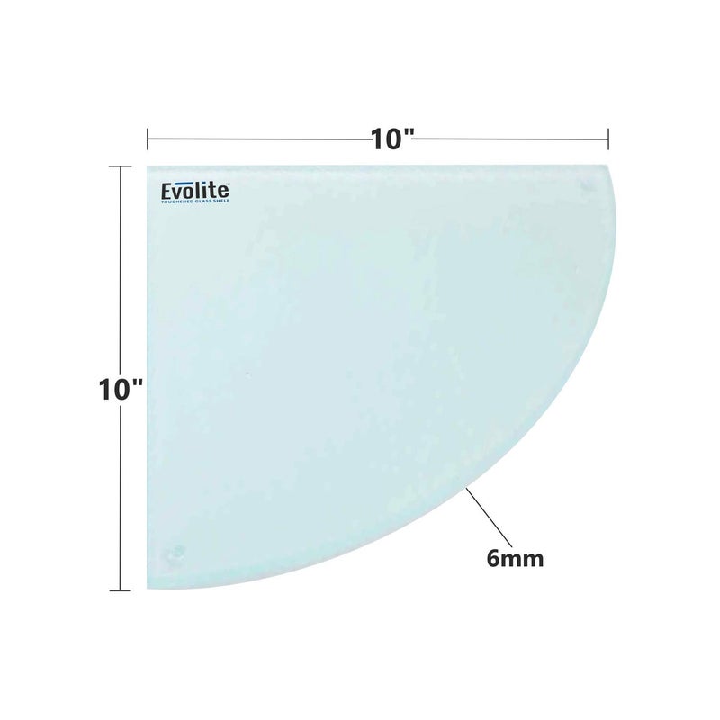 Evolite رف زجاجي مقسى من إيفوليت لزاوية غرفة المعيشة ورف مستطيل لرفوف وحمامات التخزين، رف حائط زاوي مع حوامل مثبتة (10 × 10 بوصة) (عبوة من 3) - Image 3
