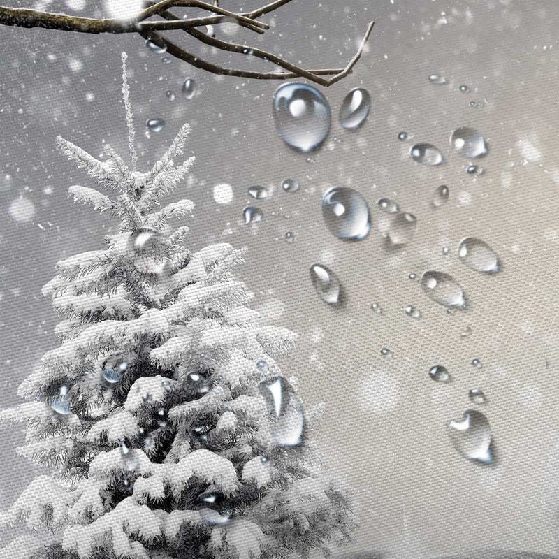 VEIGIKE Christmas Snowman Shower Curtain  Grey Winter Snowflake Holiday Xmas Fabric Shower Curtains Set for Bathroom  Cute Gray Restroom Decor Accessories with Hooks 72X 72 inch - Image 5