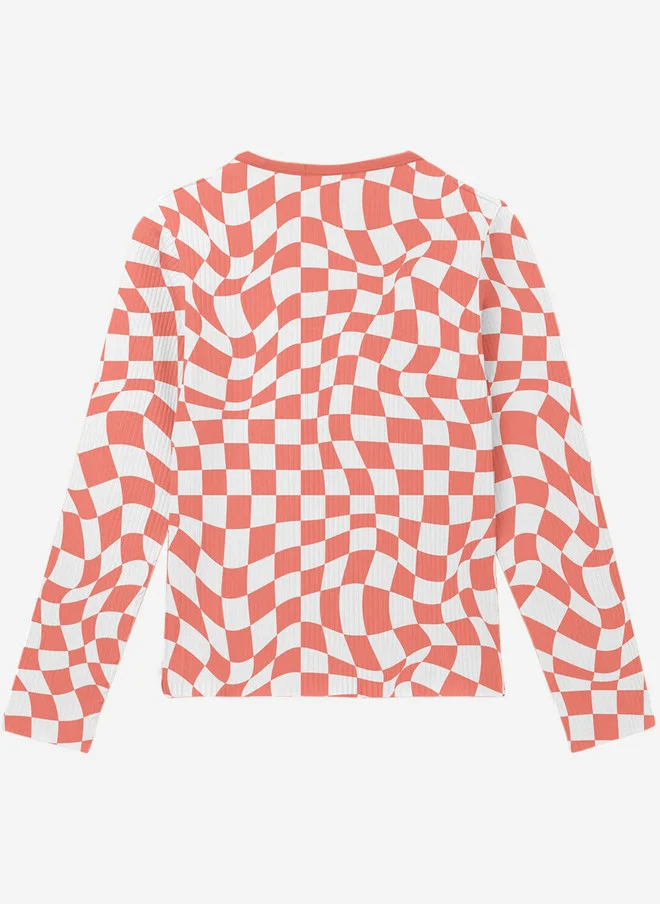 بونكيدز BONKIDS Girls Geometric Printed Long Sleeve T-shirt