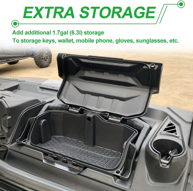 CPOWACE Dash Storage Box for Can-Am Defender HD5 HD8 HD10 MAX - Black Removable Tool Box - Image 3