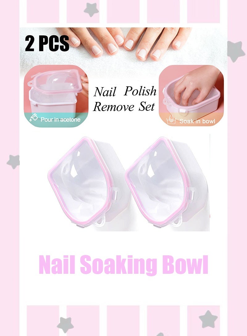 2 PCS  Nail Soaking Bowl Nail Art Polish Remover Soak Hand Bowl Manicure Spa Soaker Acetone Safe - Image 1