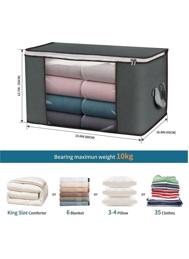 3 Pieces Large Capacity Sized Bags Clothes Storage Organizers Foldable, durable, and space-saving with See-Through Window and Carry Handles